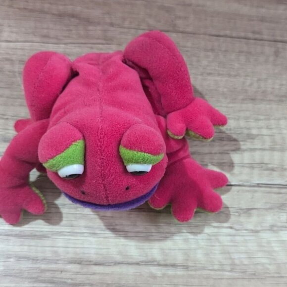 GMA Access Inc. Pink & Green Frog Plush Toy 8" stuffed animal - Picture 3 of 6